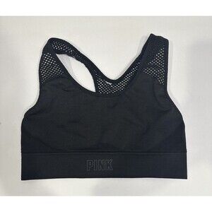 Victoria's Secret PINK Sport Seamless Sports Bra S Small Black